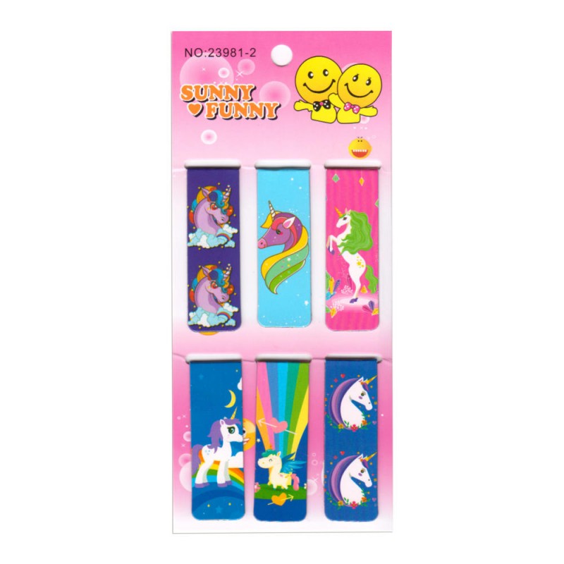 Закладки магнитные Единорог (6в1) уп.12/480