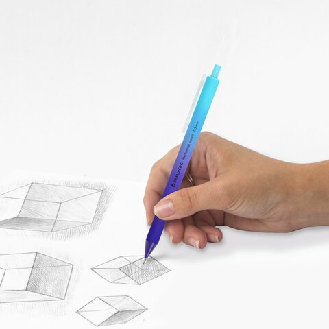 Карандаш механический 0,5 мм, BRAUBERG SOFT GRADE, корпус soft-touch ассорти, 181958