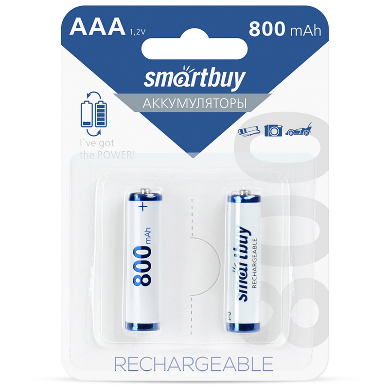 Аккумулятор Smartbuy AAA (HR03) 800mAh 2BL ЦЕНА ЗА 1 ШТУКУ