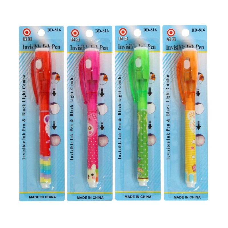 Ручка-шпион /невидимые чернила+ультрафиолетовый фонарик/,индивидуальная упаковка 1512087 MC-816