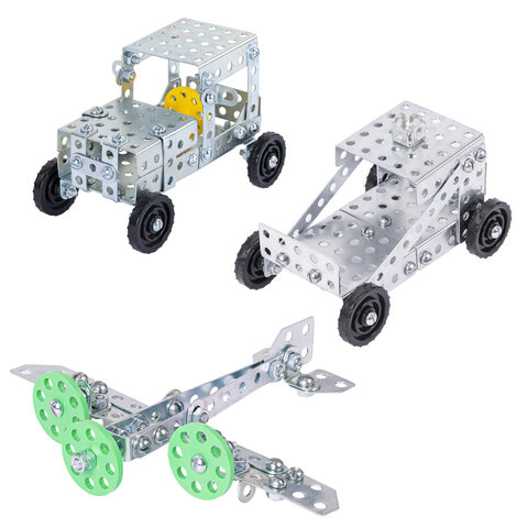 Конструктор металлический ЮНЛАНДИЯ "Для уроков труда №1", развивающий, 206 элементов