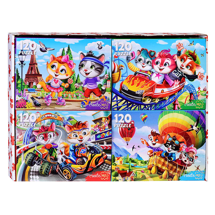 Пазлы 120 "Приключения котят"