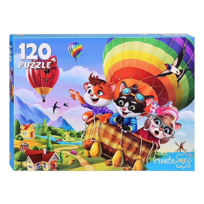 Пазлы 120 "Приключения котят"