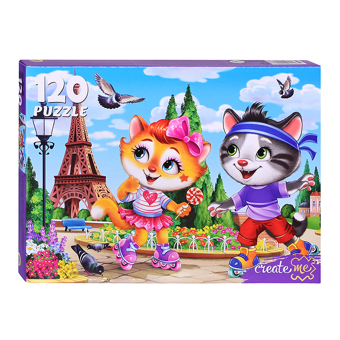 Пазлы 120 "Приключения котят"