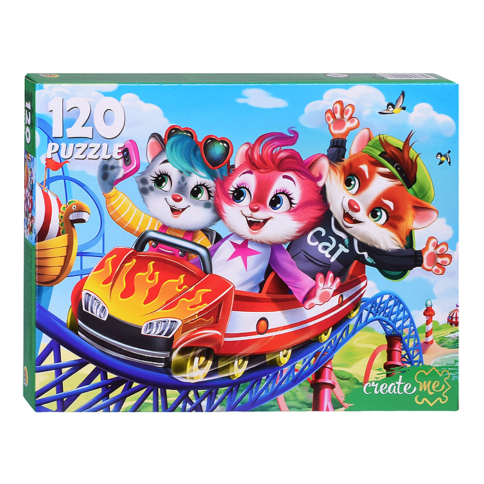 Пазлы 120 "Приключения котят"