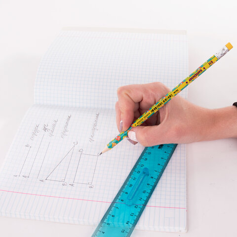 Карандаш чернографитный ЮНЛАНДИЯ МОНСТРИКИ, 1 шт., HB, с ластиком, корпус ассорти, 181782