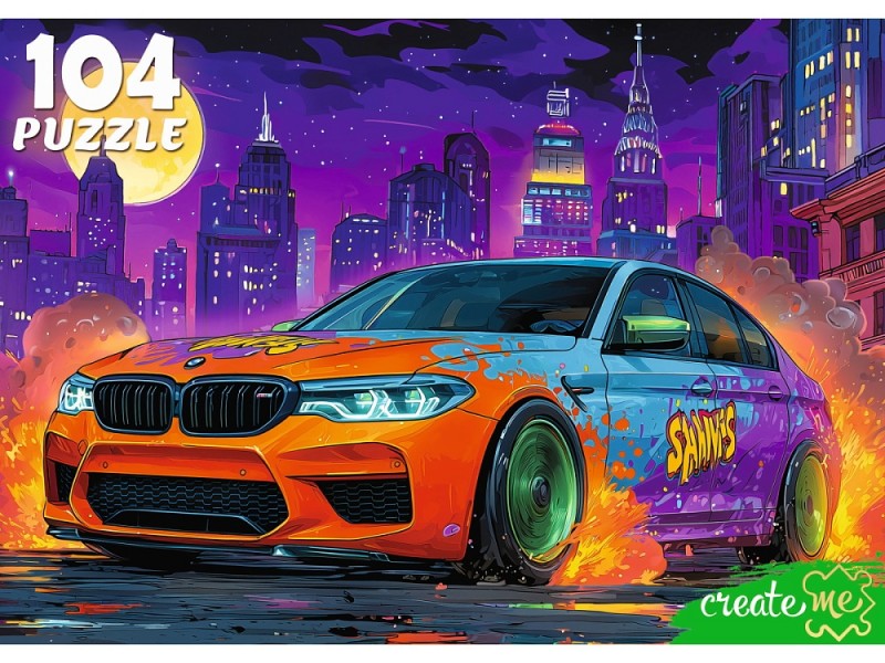 ПАЗЛЫ 104 элемента. ЯРКИЙ АВТОМОБИЛЬ (арт.УК104-2392)