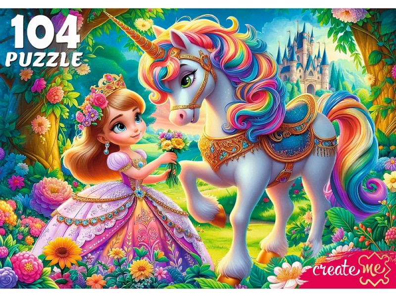 ПАЗЛЫ 104 элемента. ОЧАРОВАТЕЛЬНАЯ ПРИНЦЕССА И ЕДИНОРОГ (арт. Ф104-6644)