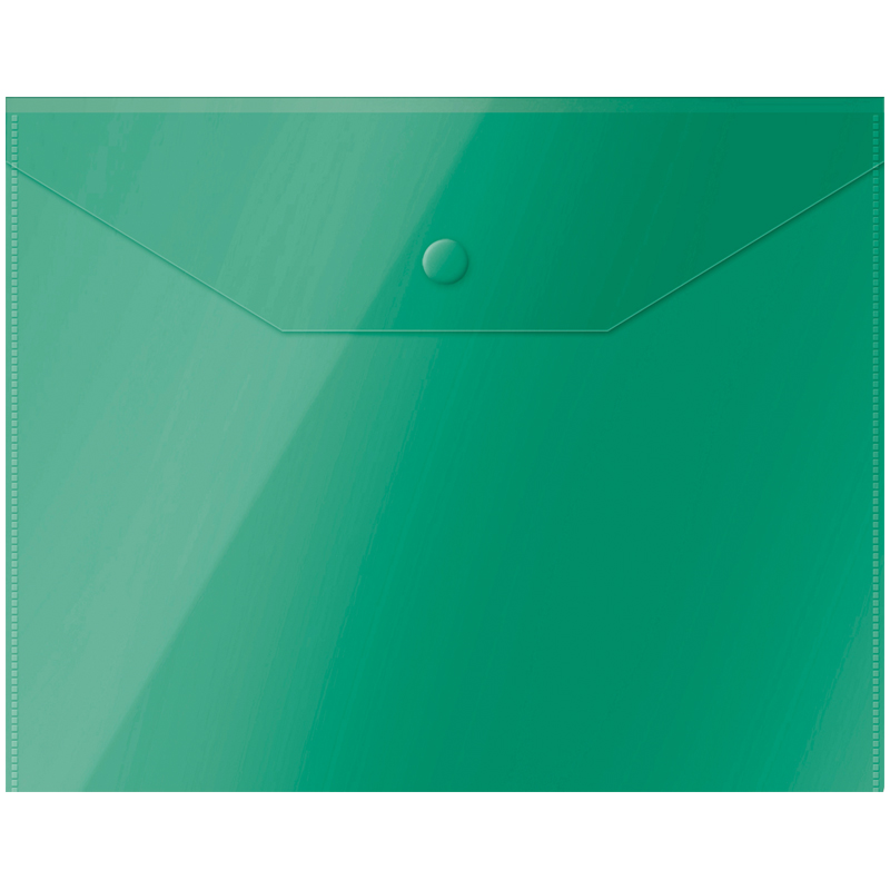 Папка-конверт на кнопке OfficeSpace А5 (190*240мм), 150мкм, пластик, полупрозрачная, зеленая 267529