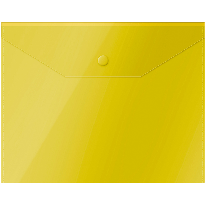 Папка-конверт на кнопке OfficeSpace А5 (190*240мм), 150мкм, пластик, полупрозрачная, желтая 267528