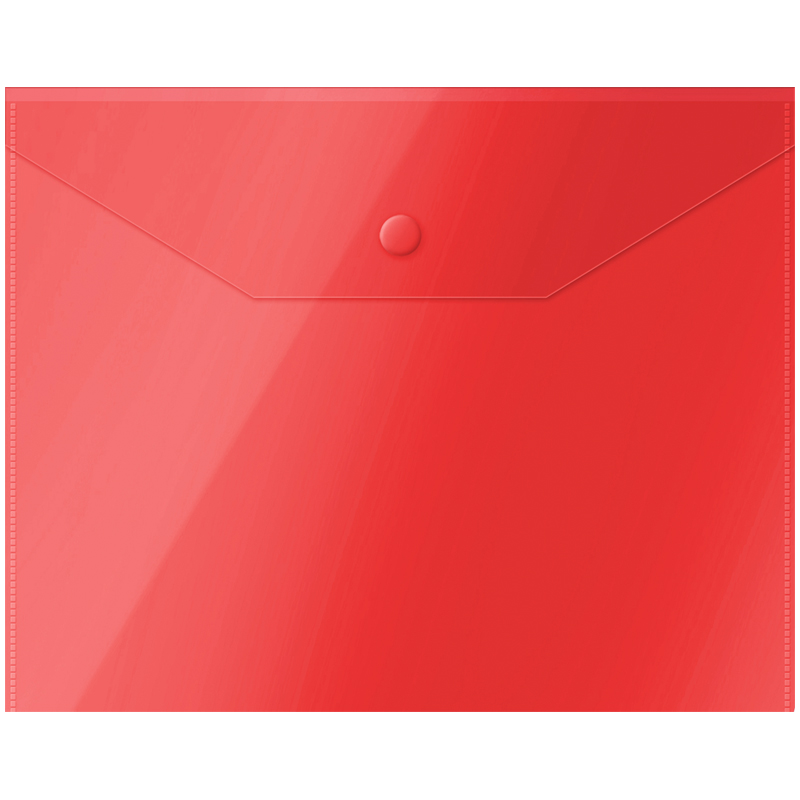 Папка-конверт на кнопке OfficeSpace А5 (190*240мм), 150мкм, пластик, полупрозрачная, красная 267530
