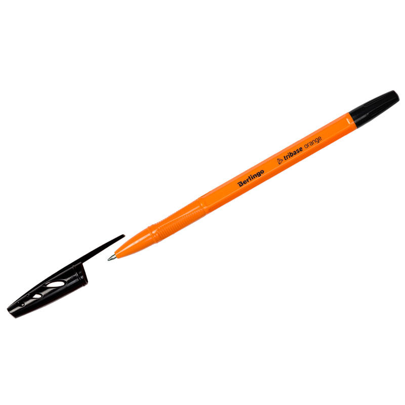 Ручка шариковая Berlingo "Tribase Orange", черная, 0,7мм, линия письма 0,5