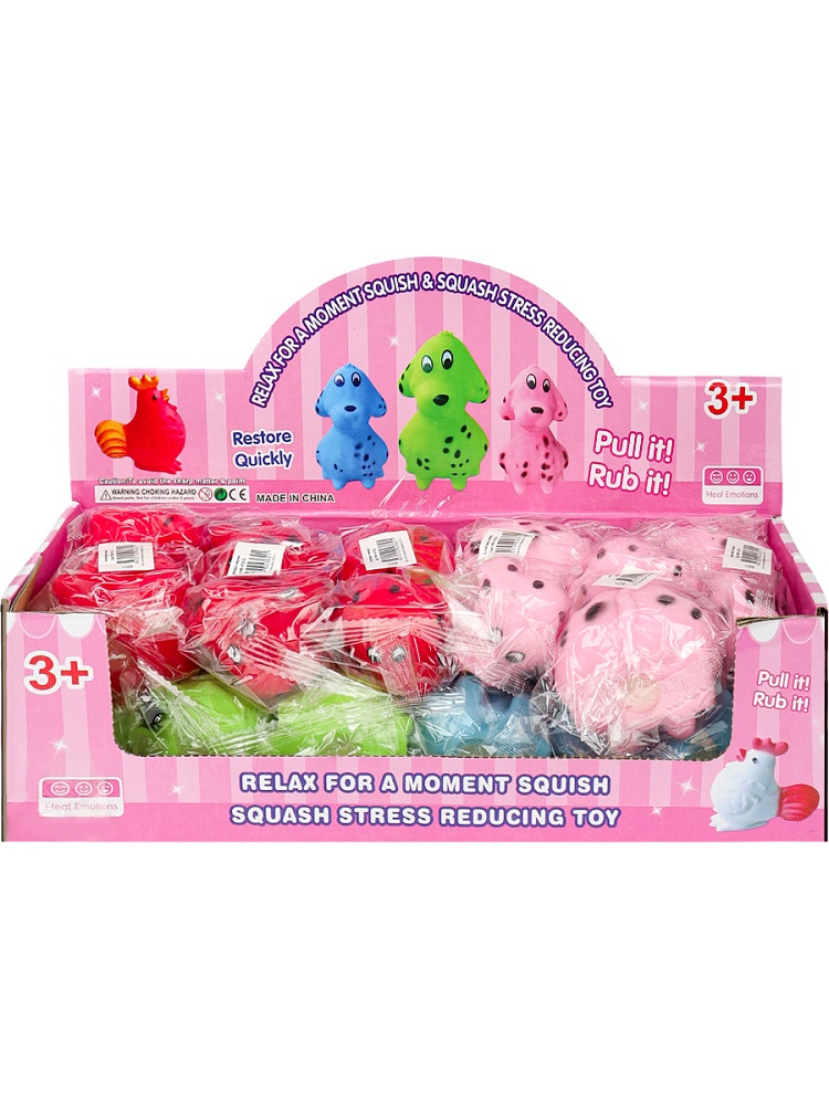 Антистресс-мялка "Далматинец" цвет микс, в шоубоксе, 10х7 см (Арт. ИК-4362) кратно 12