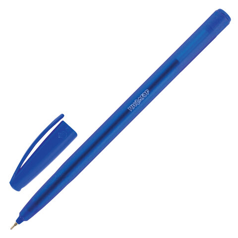 Ручка шариковая масляная в безопасном синем корпусе ПИФАГОР, СИНЯЯ, узел 0,7 мм, линия письма 0,3 мм