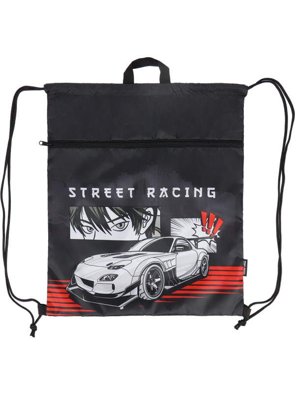 Мешок для сменной обуви, 1 отделение, с карманом, с вентил. сеточкой УЛИЧНЫЕ ГОНКИ