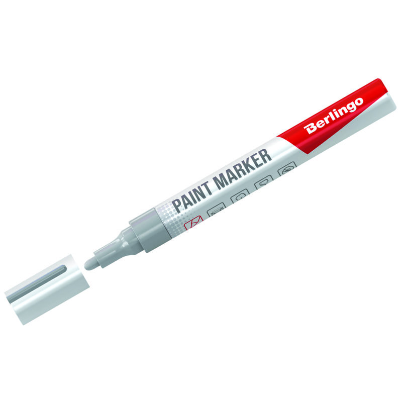 Маркер-краска Berlingo серебро, 2-4мм, нитро-основа