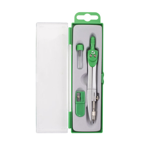 Готовальня BRAUBERG "Klasse", 3 предмета: циркуль 125 мм, точилка, грифель, пенал с подвесом