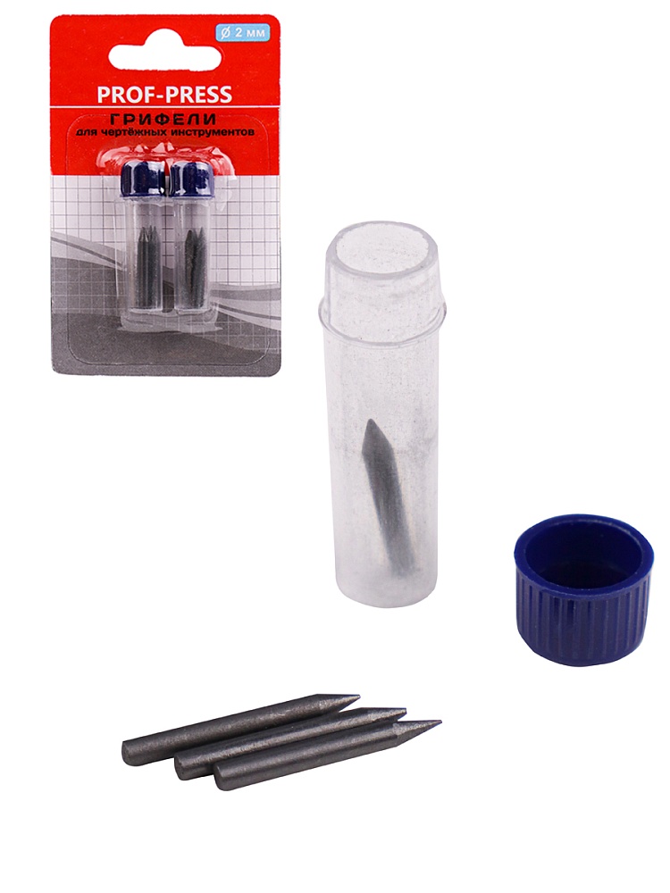 Грифели для чертежных инструментов д 2мм. длина 17мм