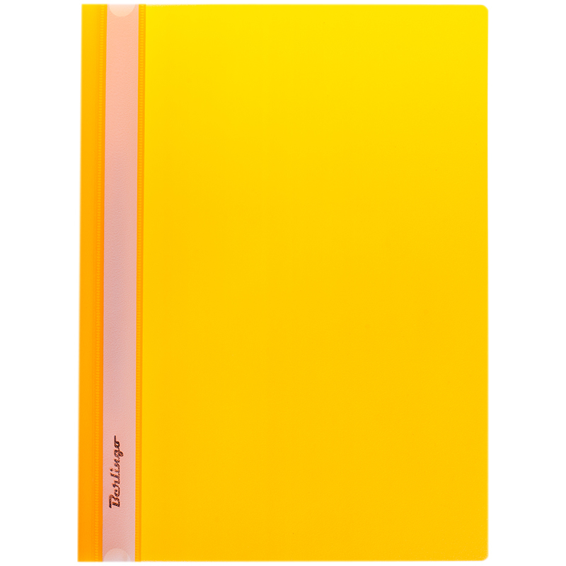 Папка-скоросшиватель пластик. Berlingo, А4, 180мкм, желтая с прозр. верхом